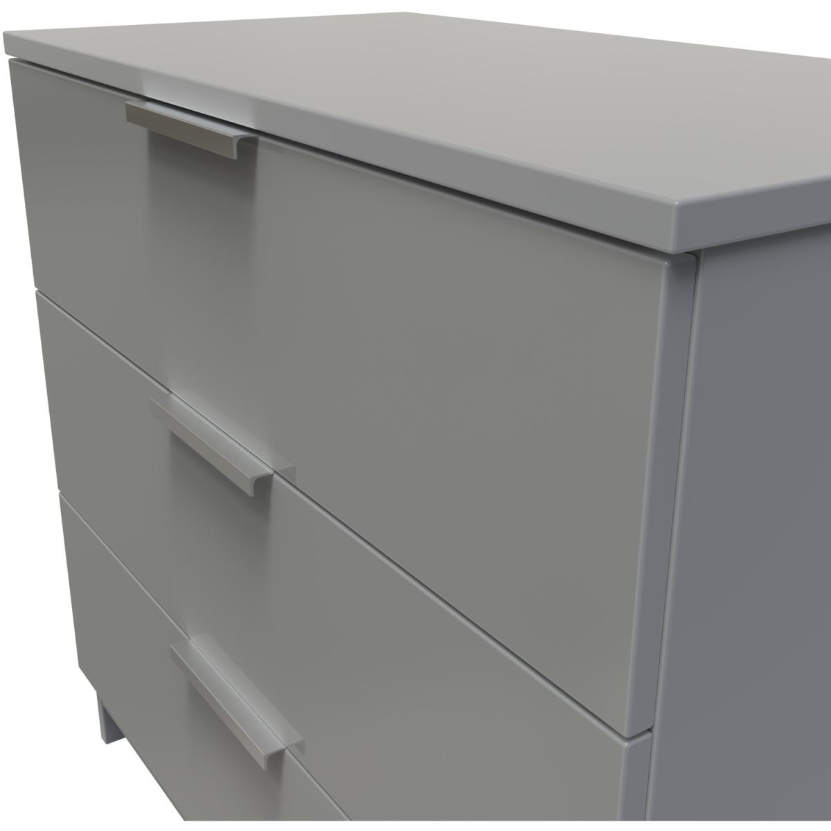 Plymouth Assembled 3 Drawer Chest - Uniform Gloss & Dusk Grey – image 4