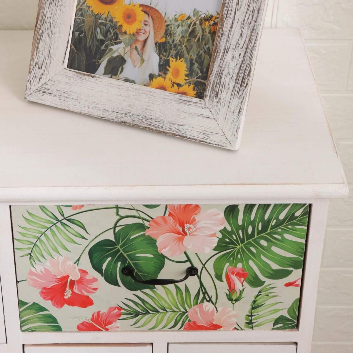 Adlington Floral Flamingo 7 Drawer Chest - White - White, Multicoloured – image 3