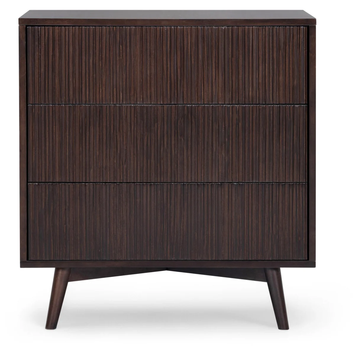 Tremolo 3-Drawer Chest of Drawers with Fluted Fronts, Black - Black – image 4