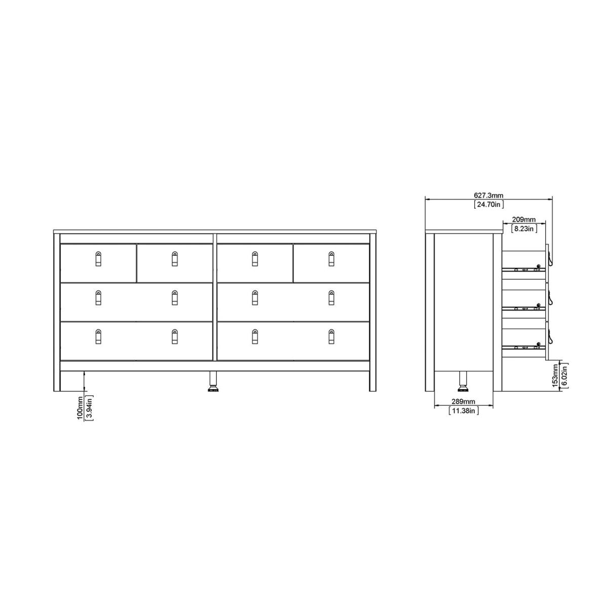 Madrid 8-Drawer Double Dresser - Black – image 9