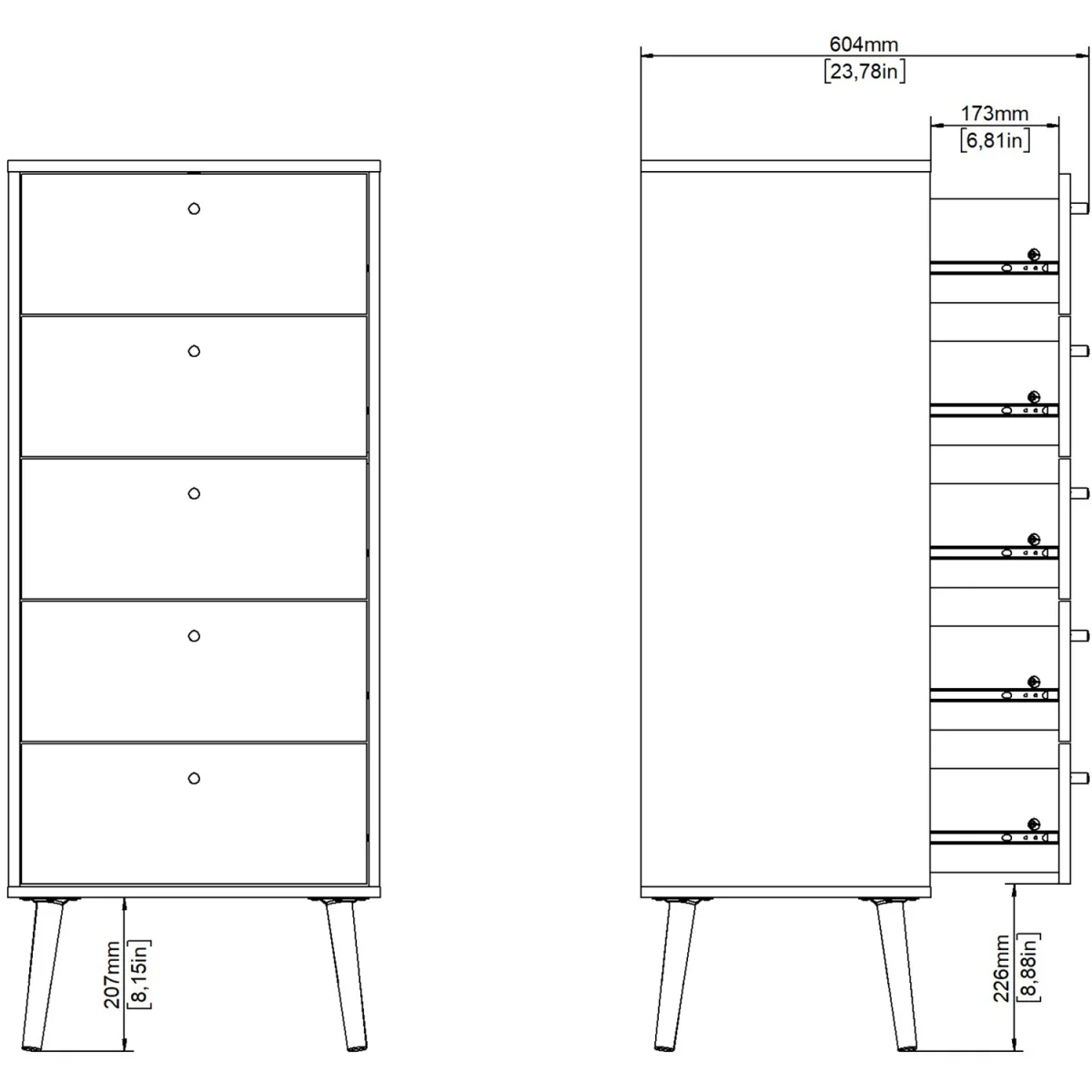 Cumbria Chest 5 Drawers - White – image 10
