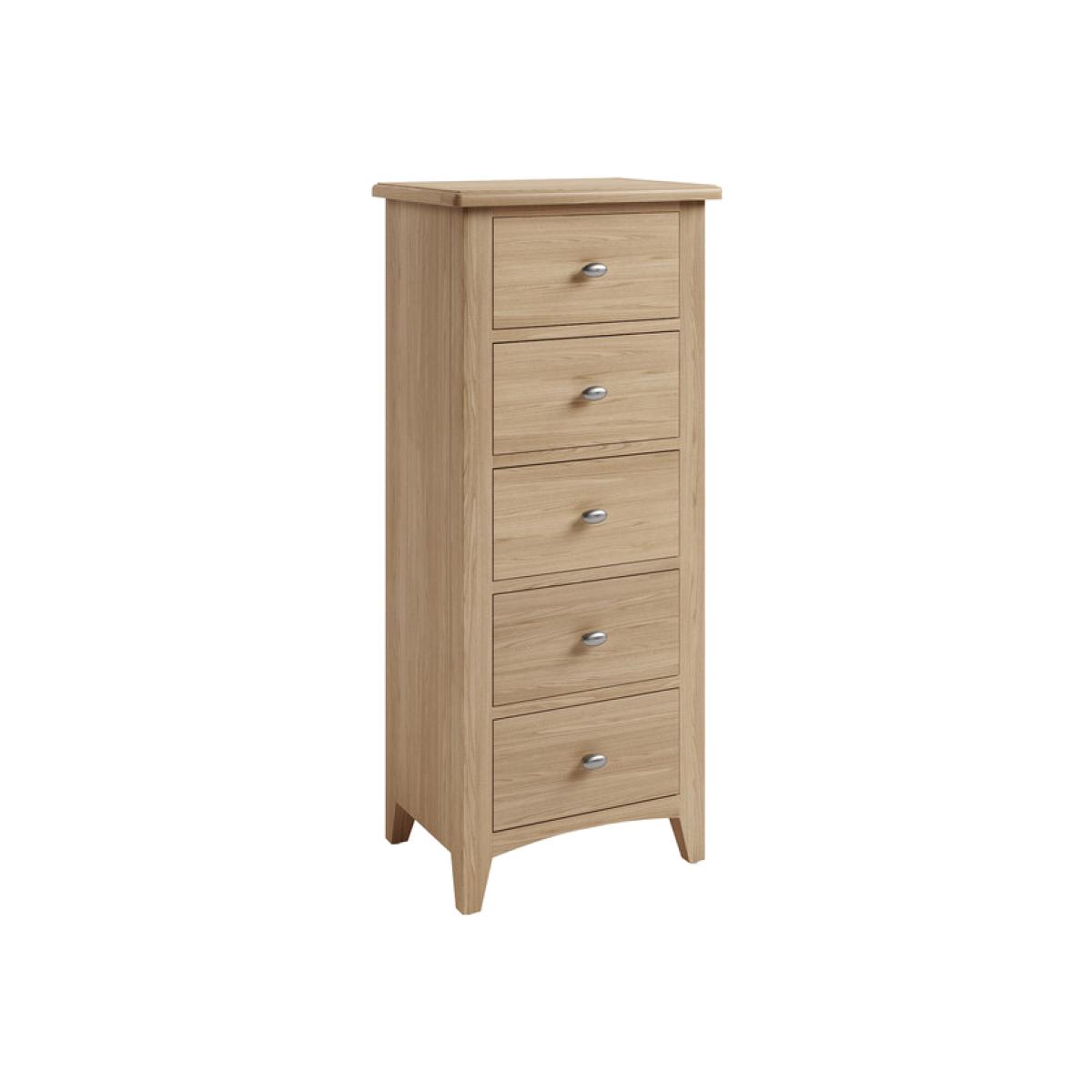 Ashford 5 Drawer Narrow Chest - Light Oak – image 1