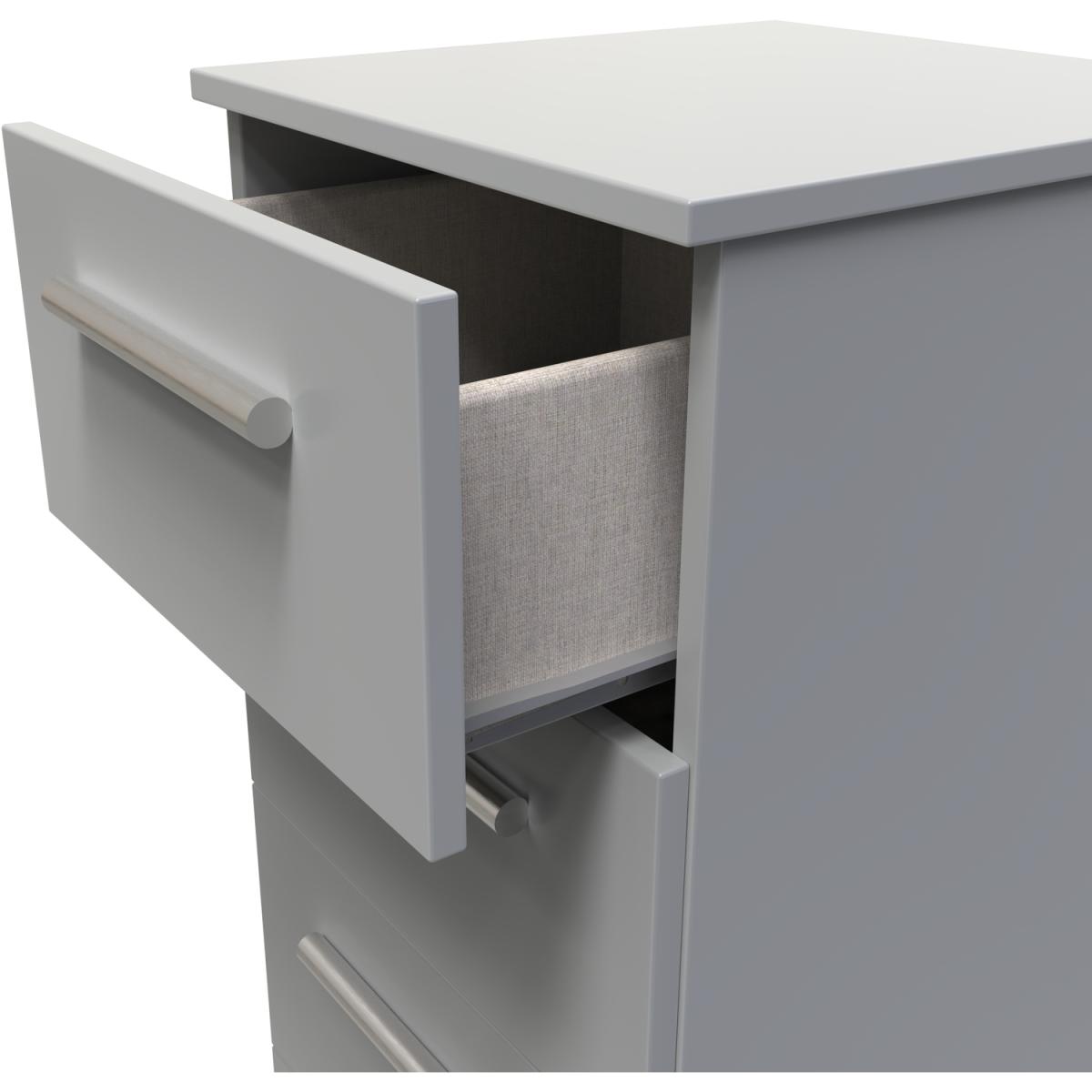 Contrast Ready Assembled 4 Drawer Tallboy - Dusk Grey