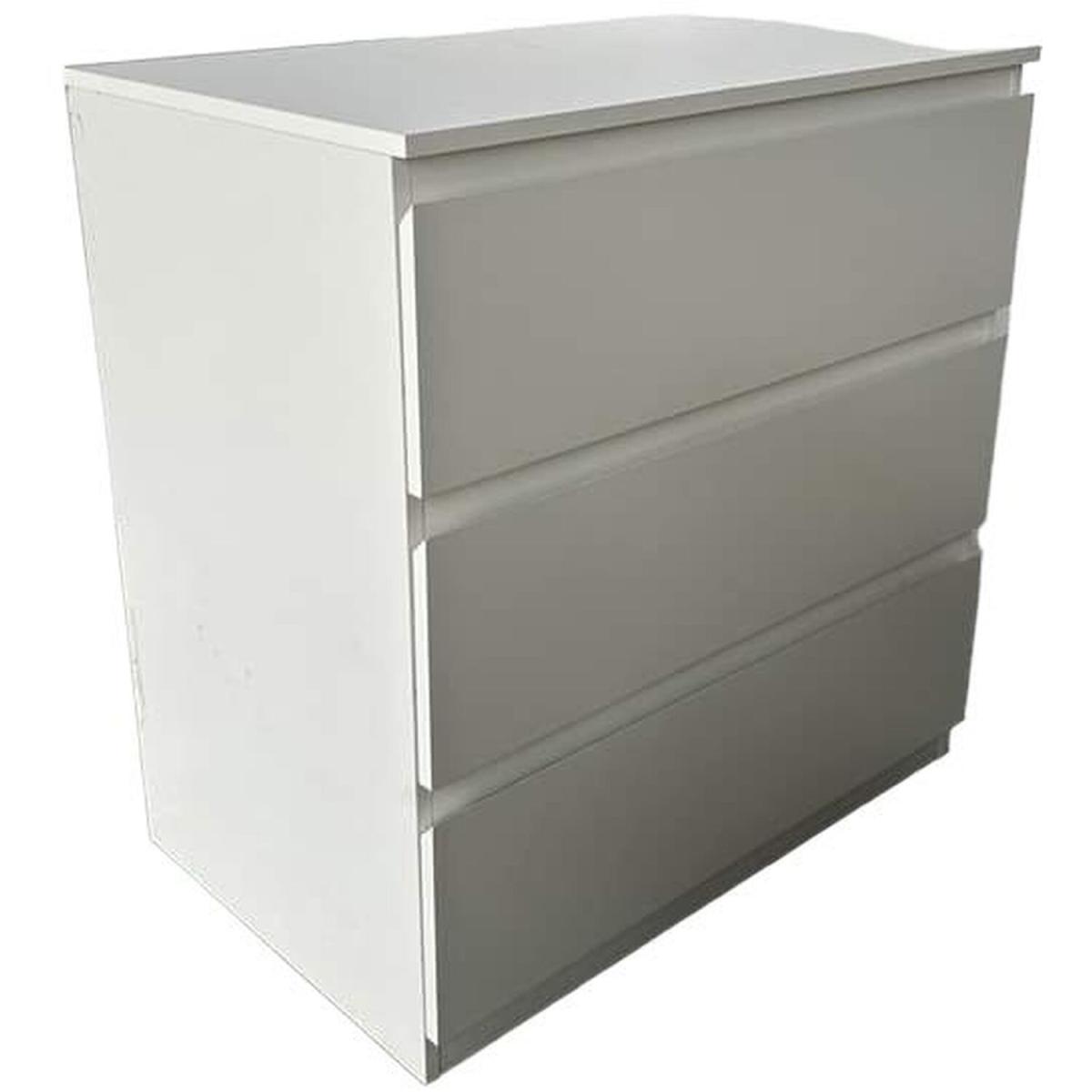 3 Drawer Wide Chest of Drawers - White – image 3