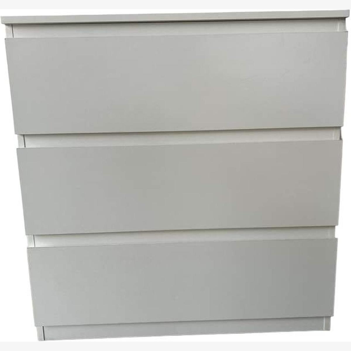 3 Drawer Wide Chest of Drawers - White – image 1