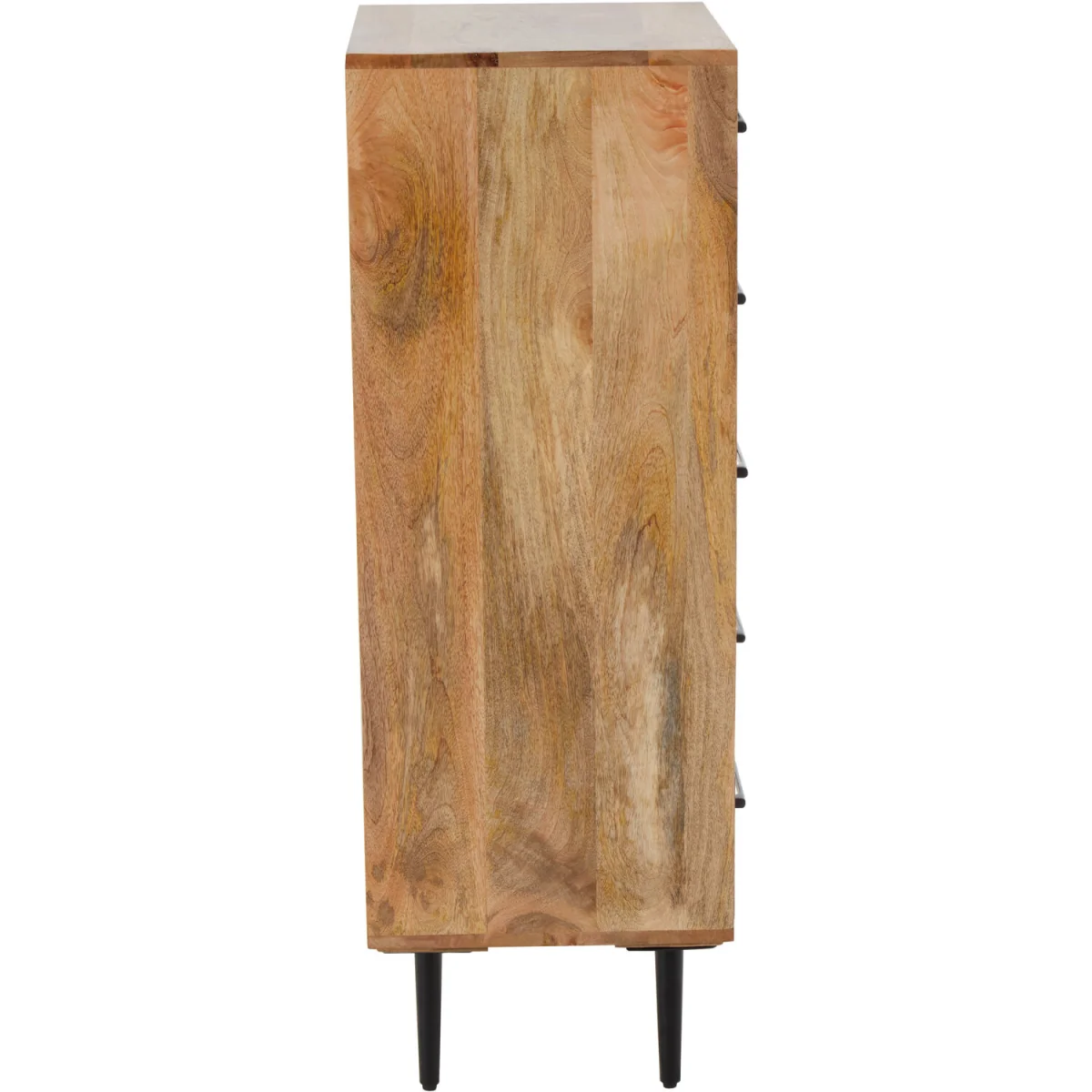 Boho Five Drawer Mango Wood Chest - Natural – image 3