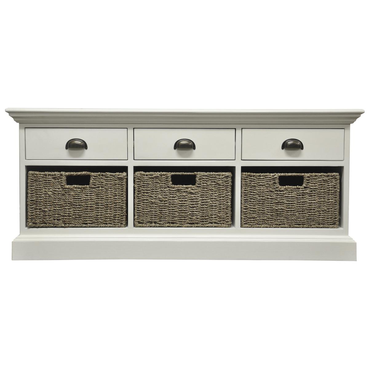 Drawer Unit With Wicker Backets - Antique White - 1 – image 3