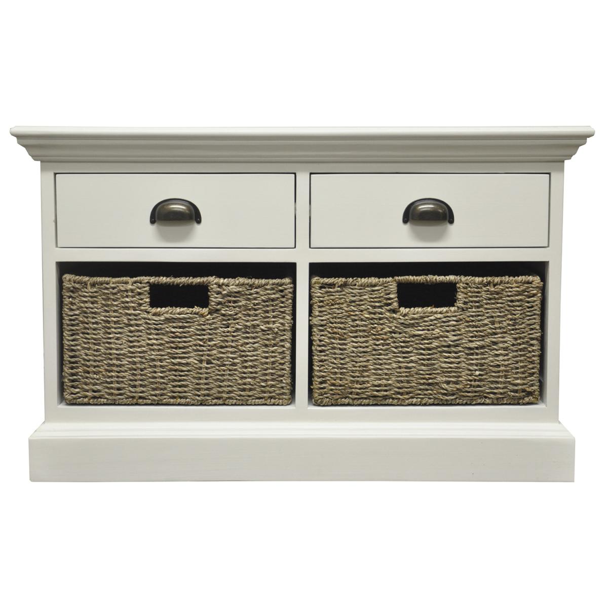 Drawer Unit With Wicker Backets - Antique White - 1 – image 4