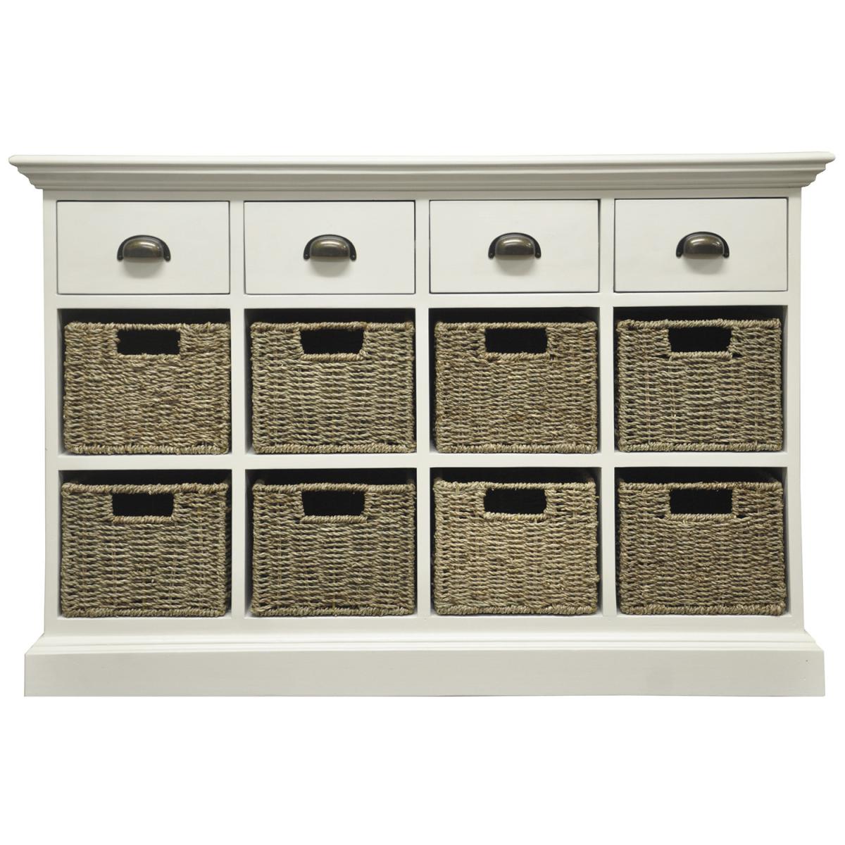 Drawer Unit With Wicker Backets - Antique White - 1 – image 5