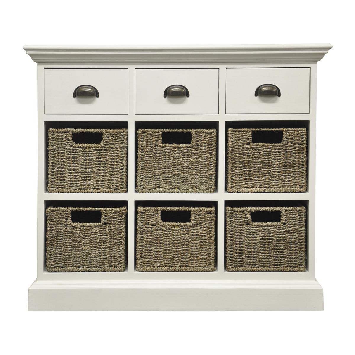 Drawer Unit With Wicker Backets - Antique White - 1 – image 6