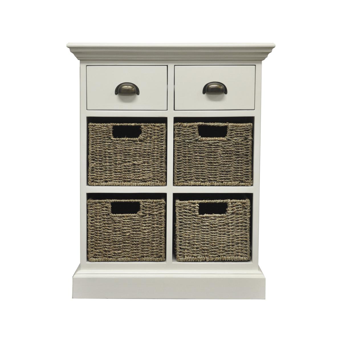 Drawer Unit With Wicker Backets - Antique White - 1 – image 7