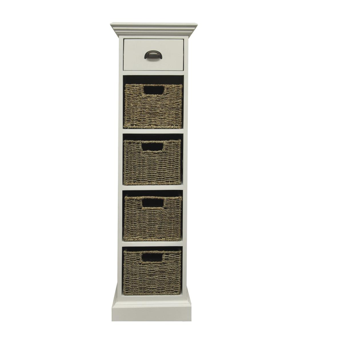 Drawer Unit With Wicker Backets - Antique White - 1 – image 8