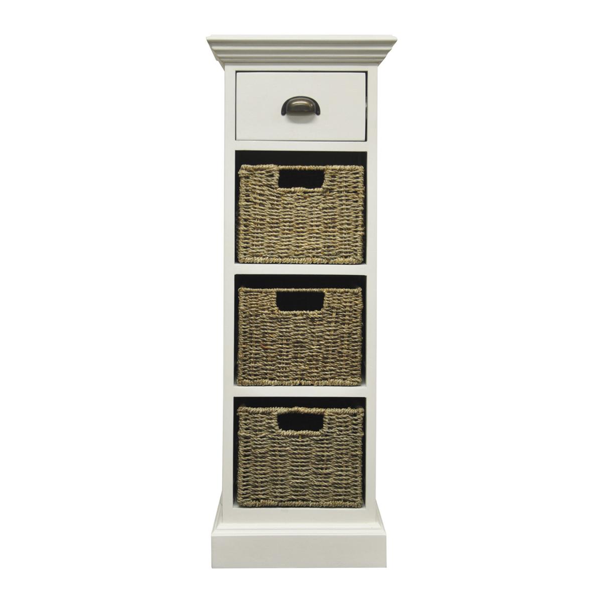 Drawer Unit With Wicker Backets - Antique White - 1 – image 9