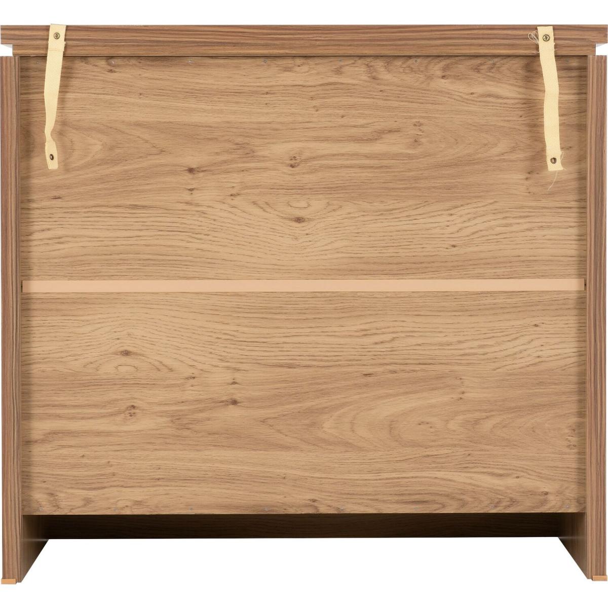 Charles 3 Drawer Chest Oak Effect Veneer with Walnut Trim - Oak Effect Veneer – image 2