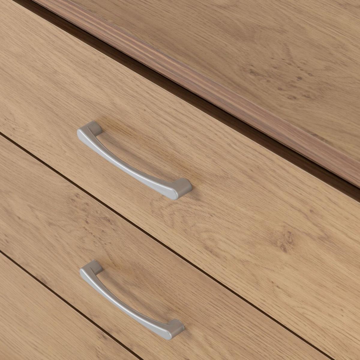 Charles 3 Drawer Chest Oak Effect Veneer with Walnut Trim - Oak Effect Veneer – image 3