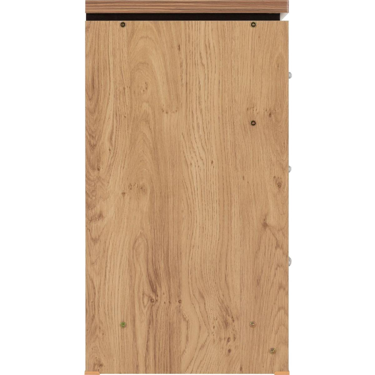 Charles 3 Drawer Chest Oak Effect Veneer with Walnut Trim - Oak Effect Veneer – image 5