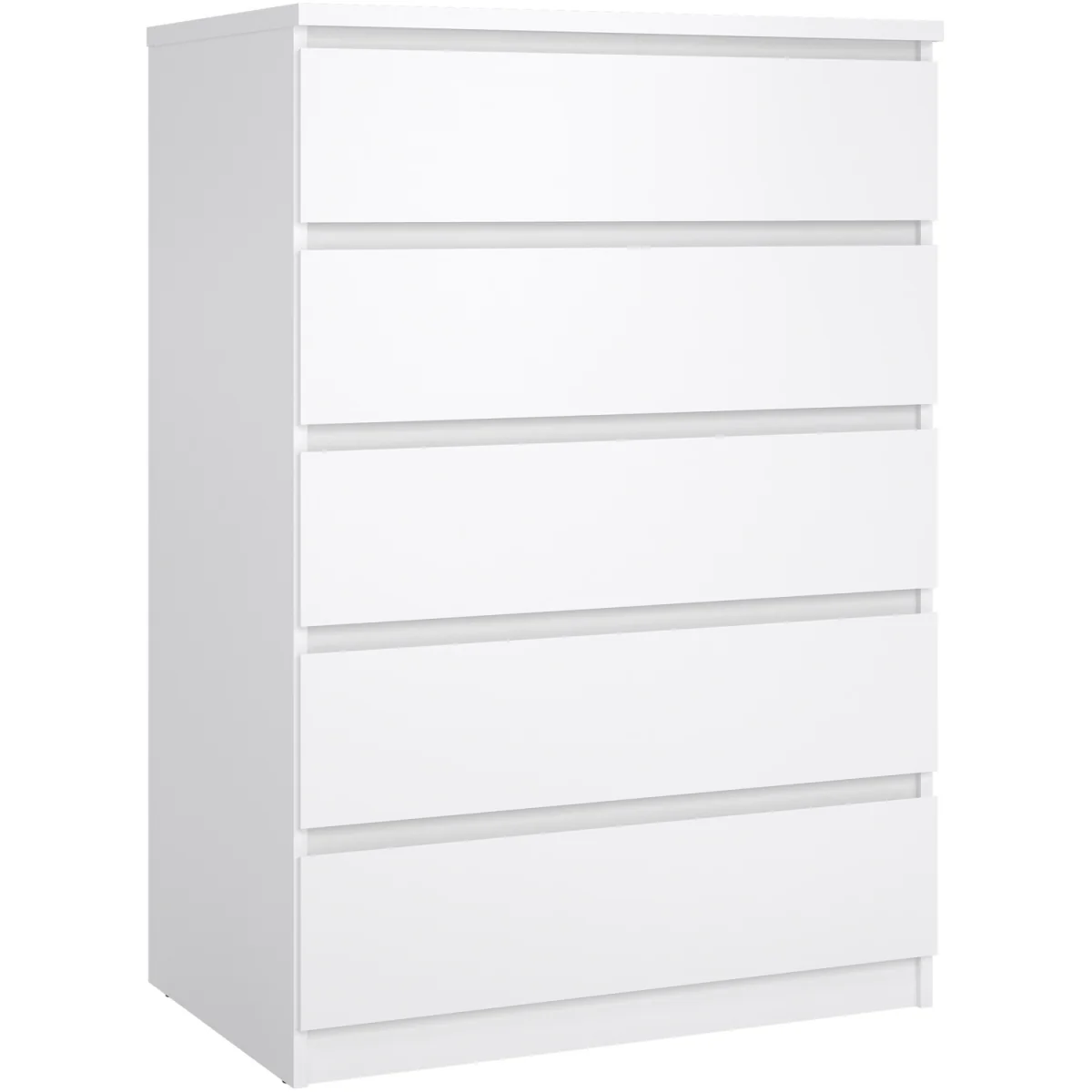 Naia Chest of 5 Drawers in White High Gloss - Oak – image 2