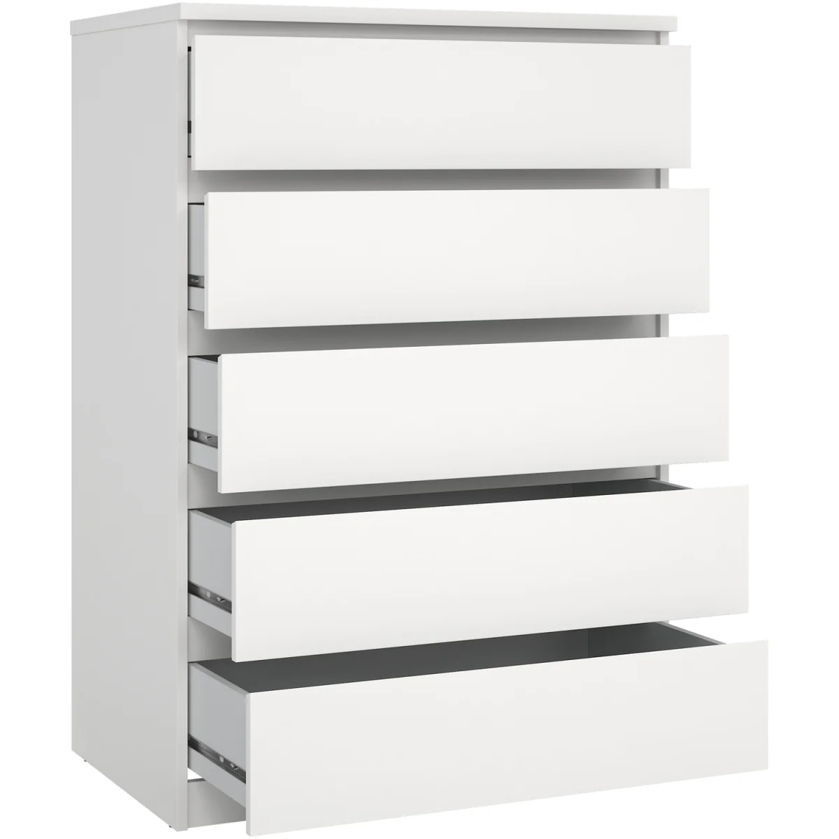 Naia Chest of 5 Drawers in White High Gloss - Oak – image 12