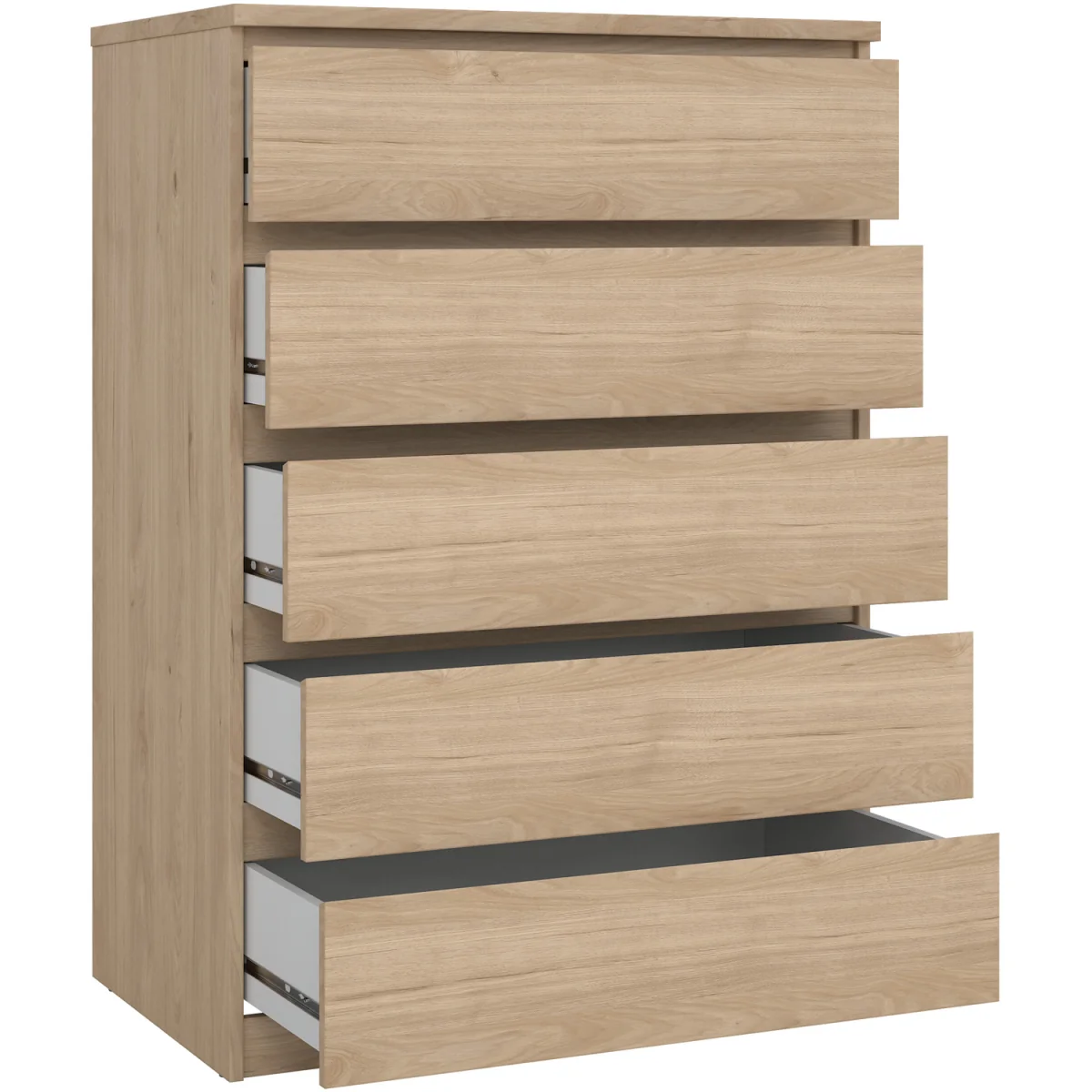 Naia Chest of 5 Drawers in White High Gloss - Oak – image 16