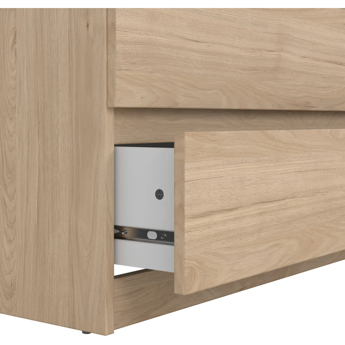 Naia Chest of 5 Drawers in White High Gloss - Oak – image 20