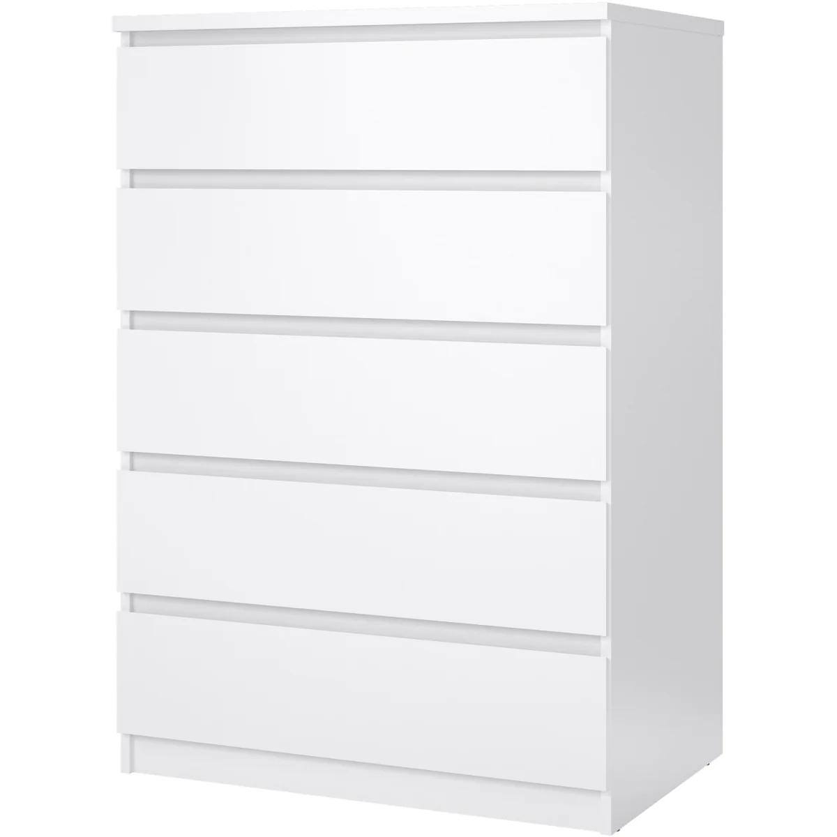Naia Chest of 5 Drawers in White High Gloss - Oak – image 4