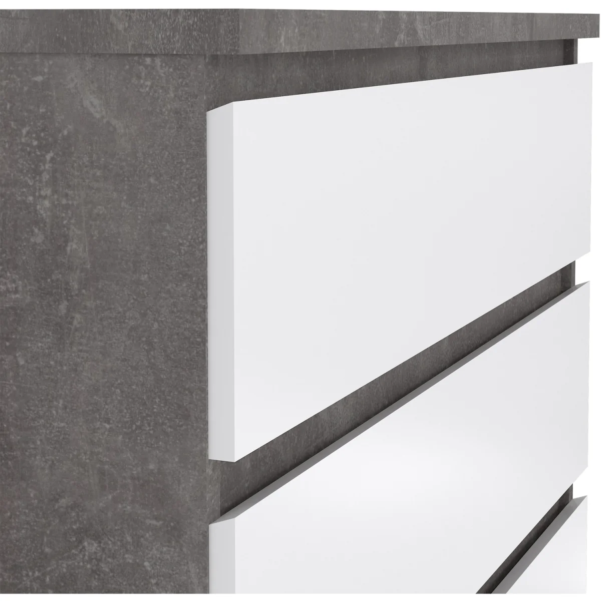 Naia Chest of 5 Drawers in White High Gloss - Oak – image 9