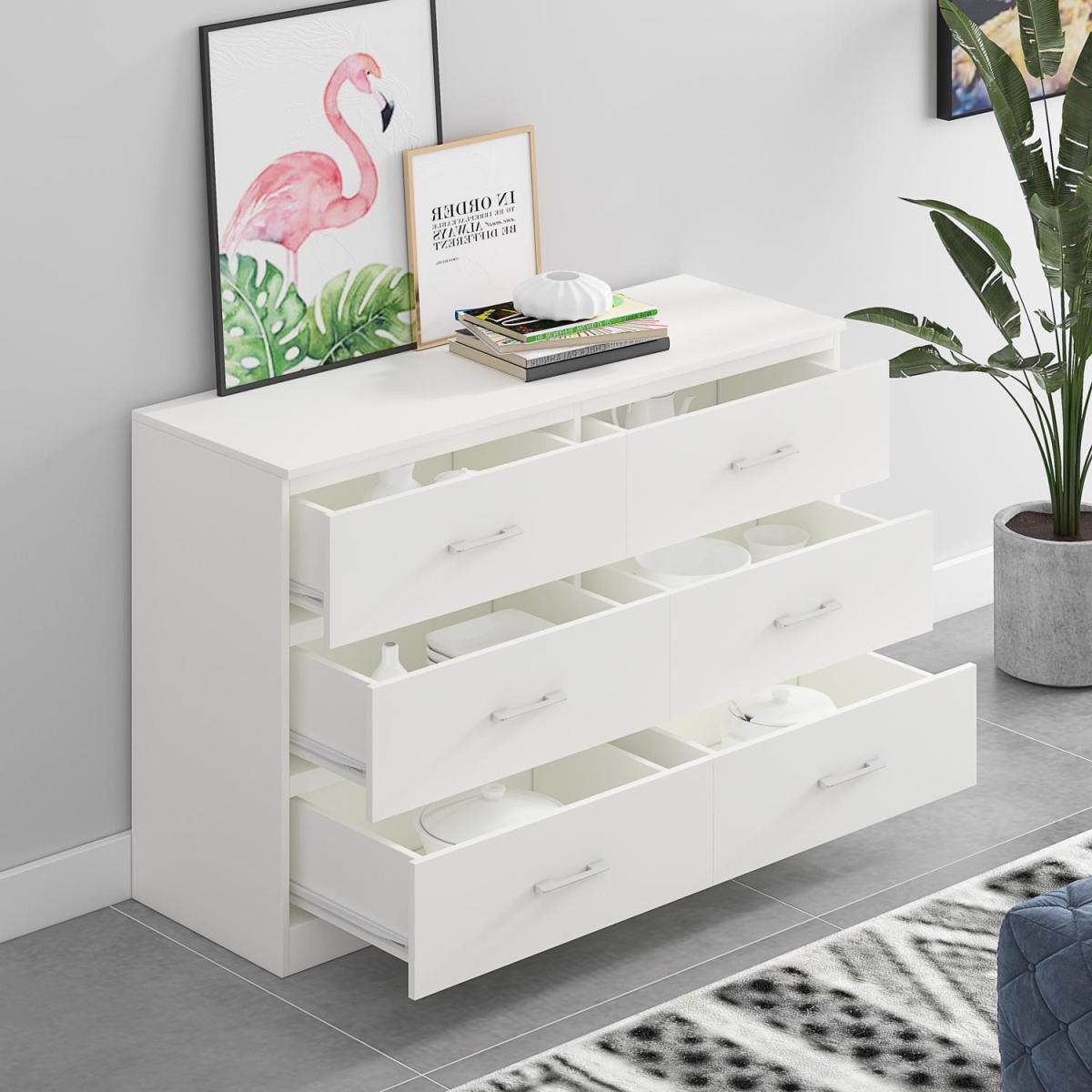 6 Drawer Matt White Chest Of Drawers - White – image 2