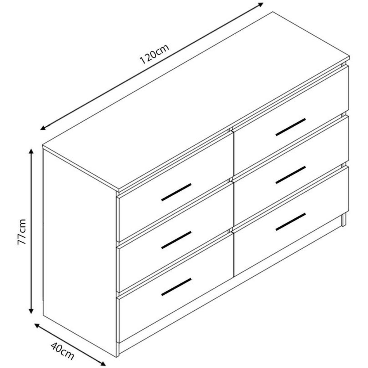 6 Drawer Matt White Chest Of Drawers - White – image 3