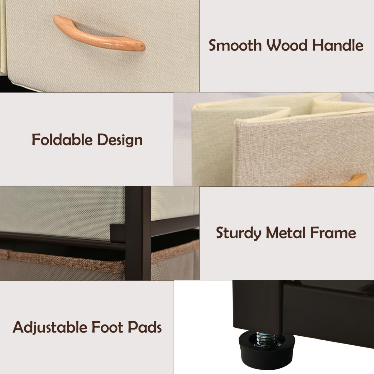 Costway Drawer Dresser Storage Tower Vertical Organizer Unit - Brown – image 6