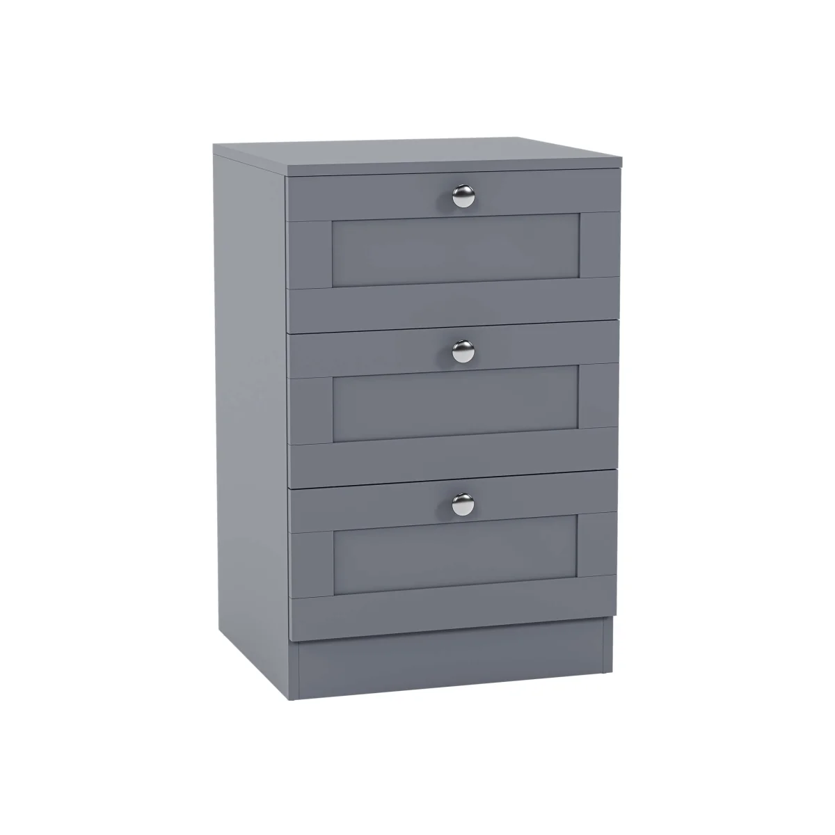 Vida Designs Altino 3 Drawer Bedside Chest, White - Grey – image 1