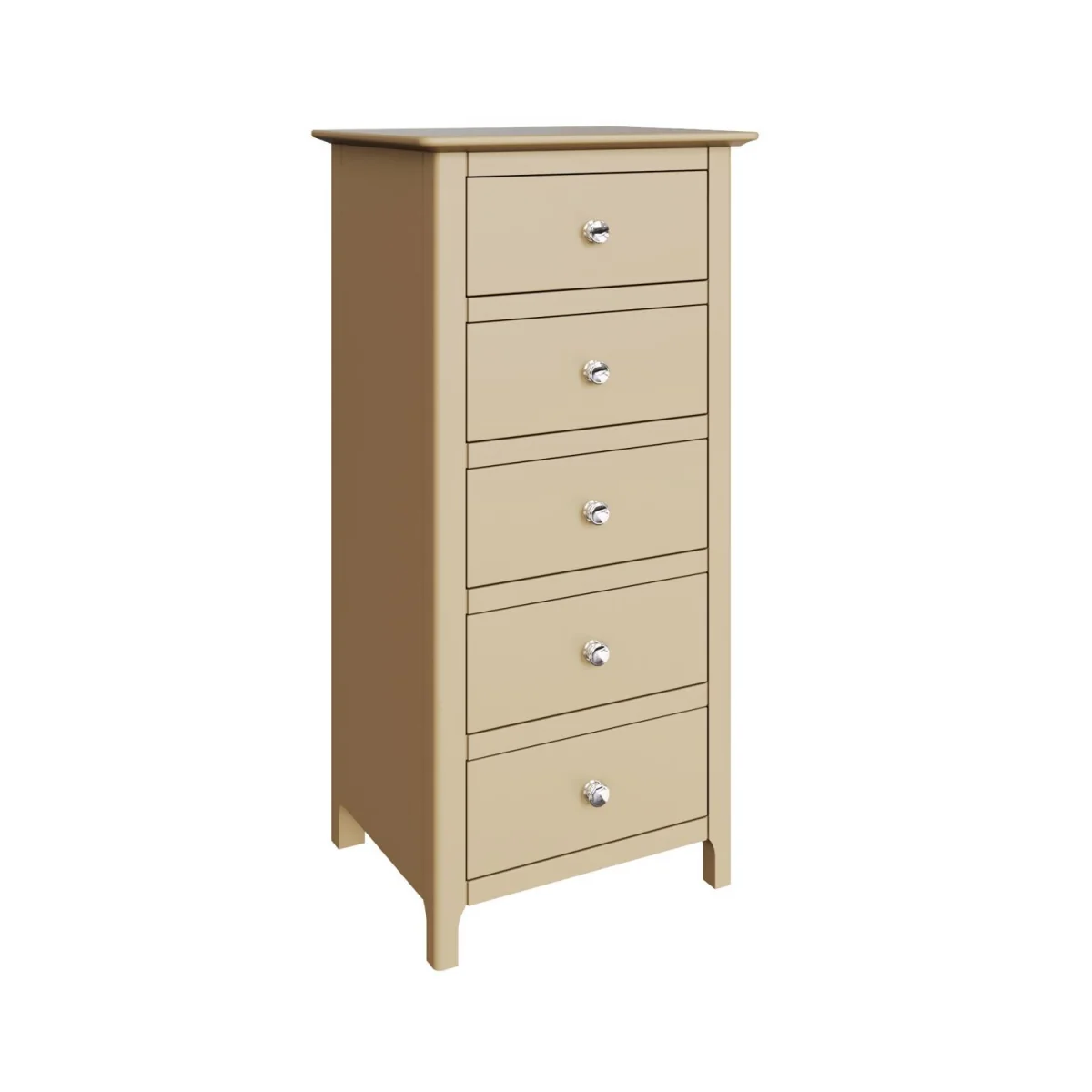 FWStyle Pair Putty 5 Drawer Chest Of Drawers Polished Metal Handles  - Putty – image 3