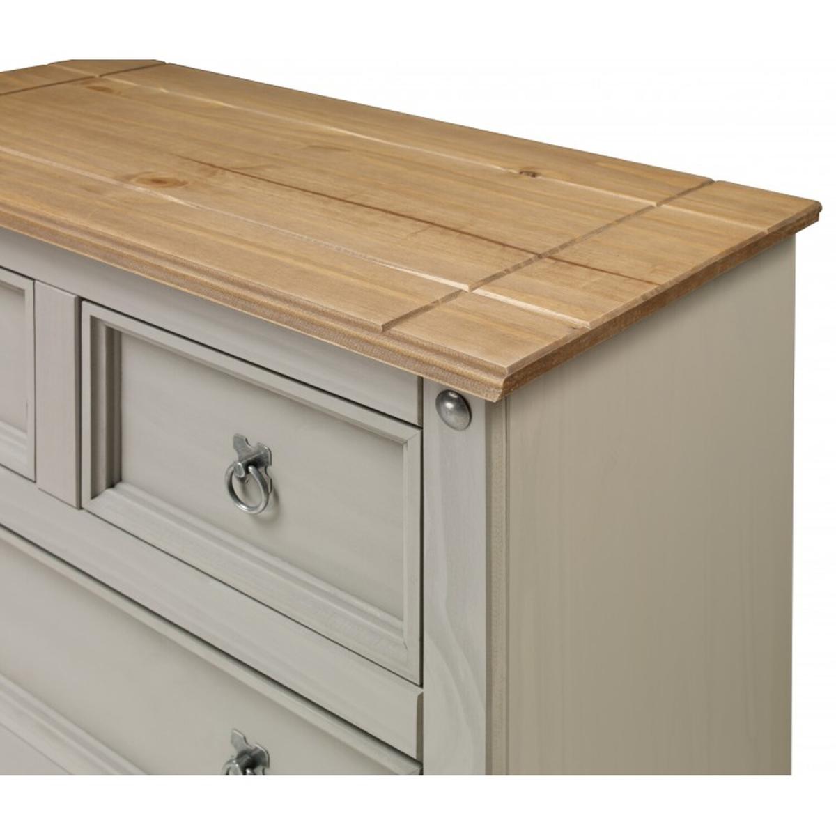 Corona Grey Wax Compact 2 Plus 2 Chest of Drawers - Distressed Grey Wax – image 4