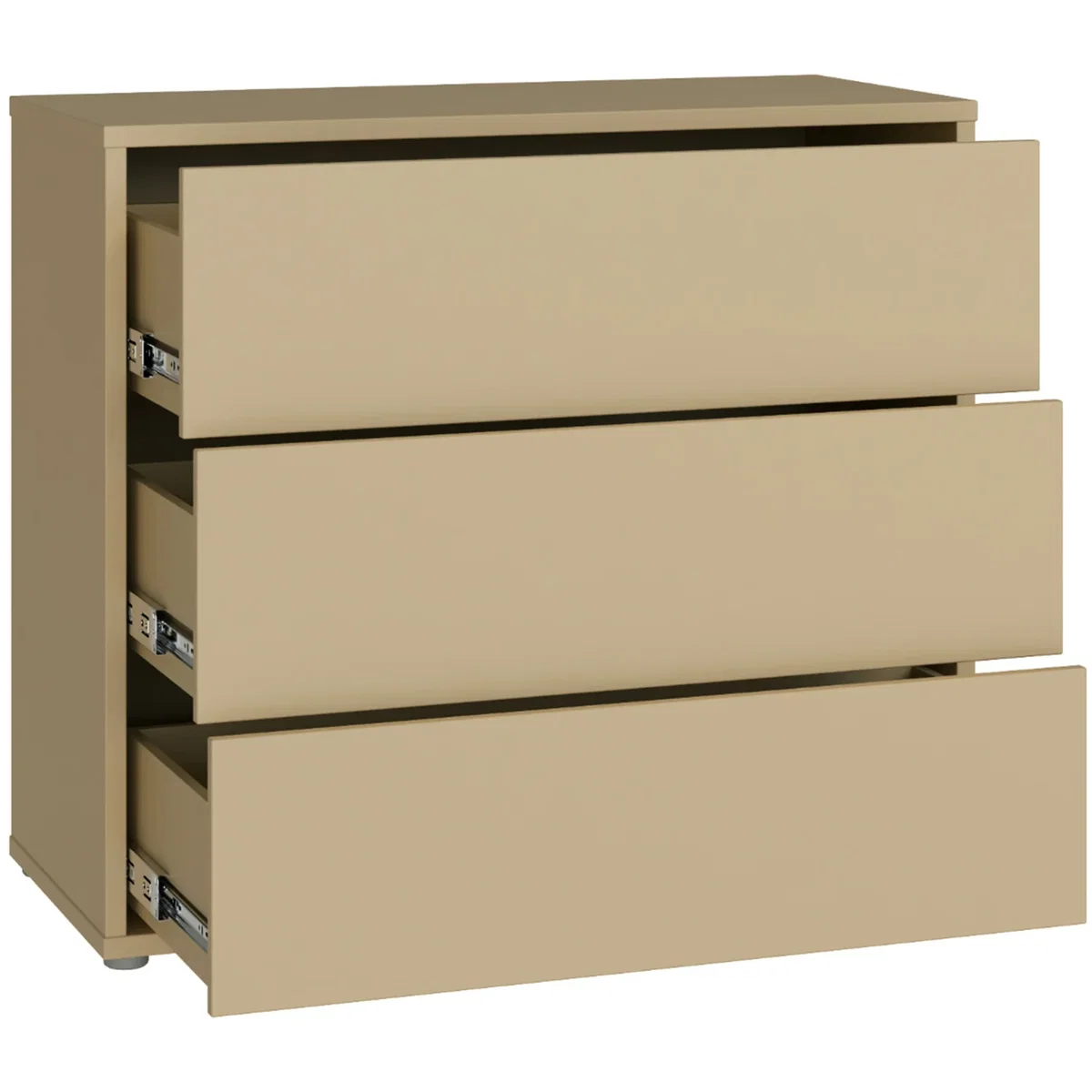 Alice Springs 3 Drawer Chest with Push-Open Drawers in Butter Yellow - Night Blue and White – image 6