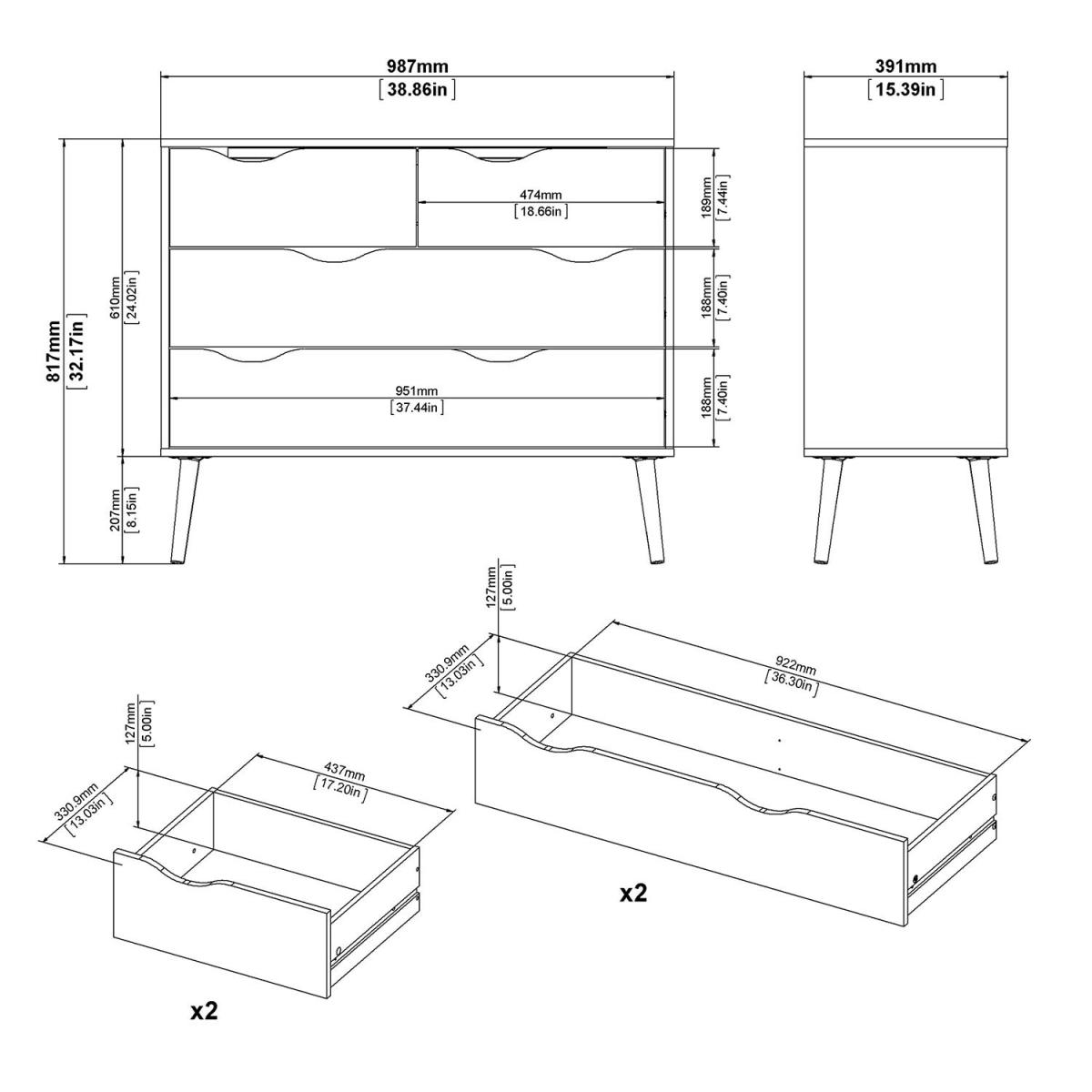 Oslo Chest of 4 Drawers – image 12