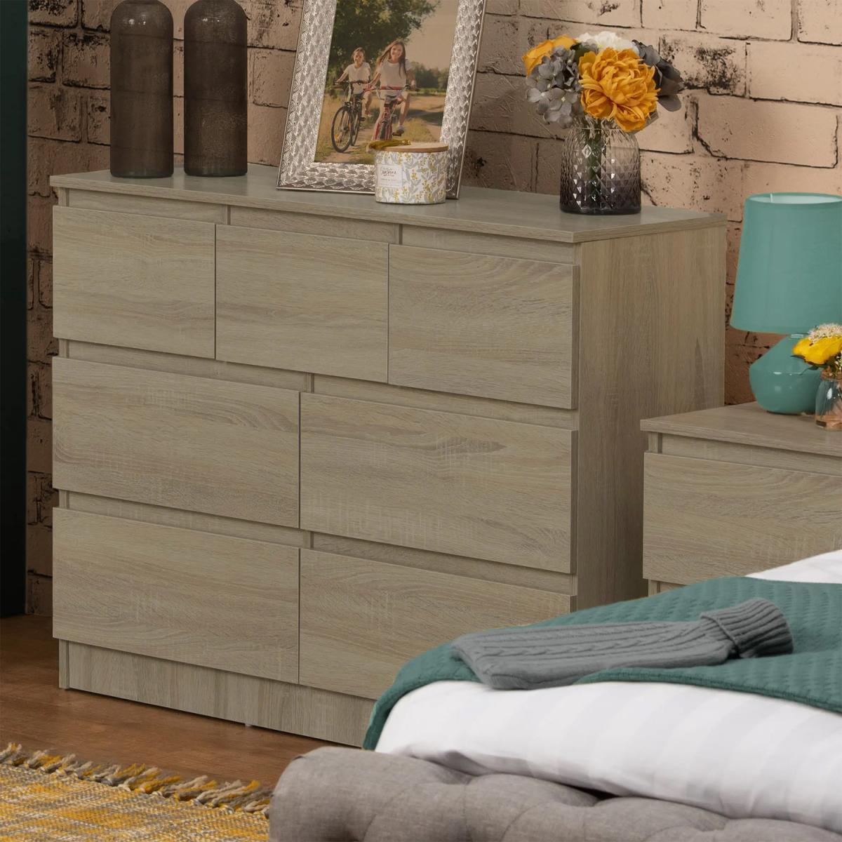 Rustic Oak 7 Drawer Merchant Chest Of Drawers - Rustic Oak – image 2