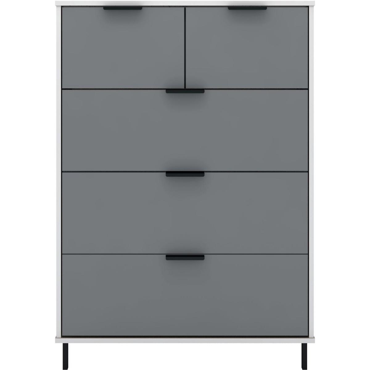 Madrid 3 Plus 2 Drawer Chest  - Grey and White Gloss – image 4