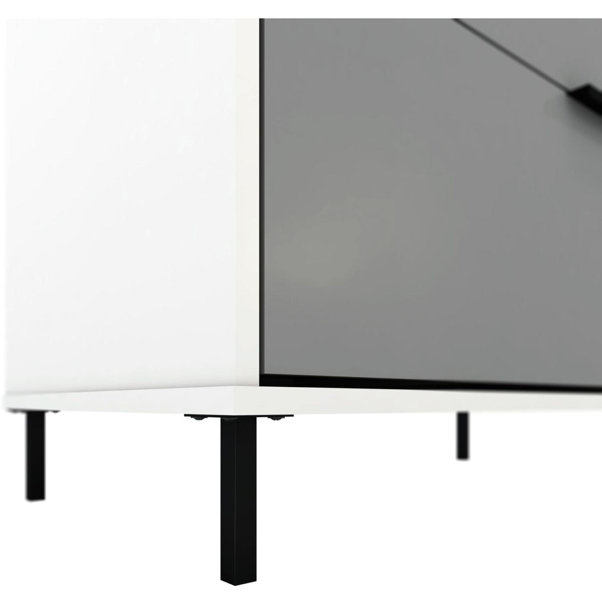 Madrid 3 Plus 2 Drawer Chest  - Grey and White Gloss – image 5