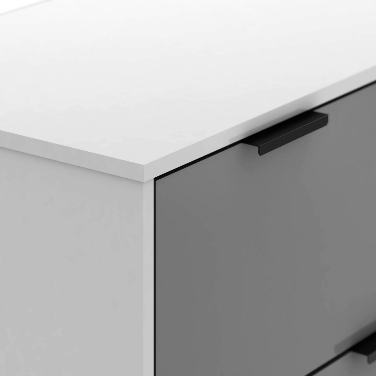 Madrid 3 Plus 2 Drawer Chest  - Grey and White Gloss – image 6