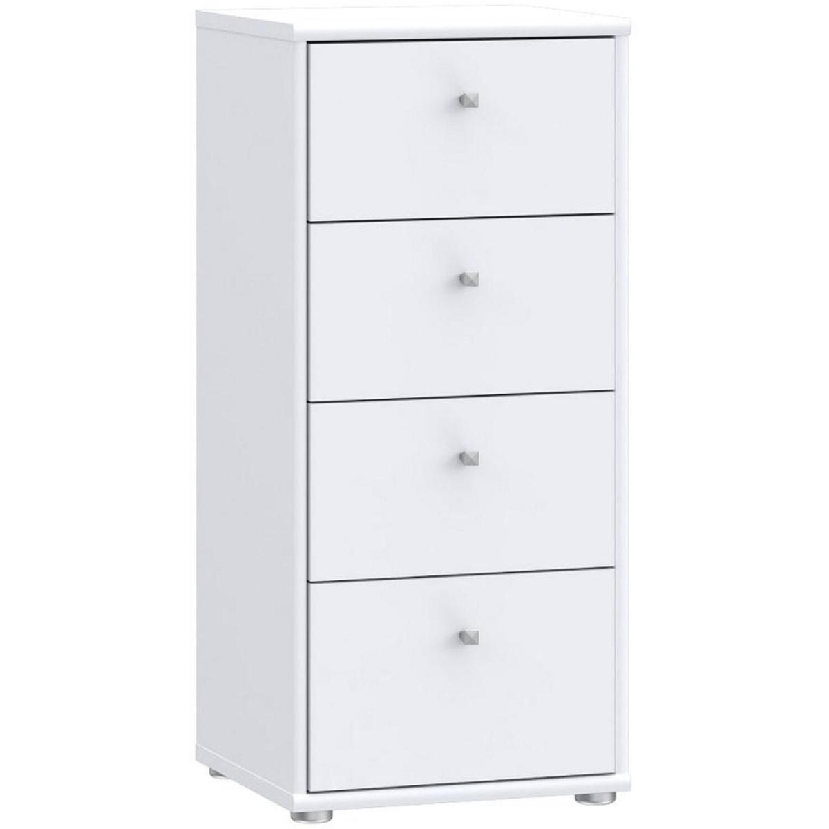 Tall White Chest Of 4 Drawers - White – image 2