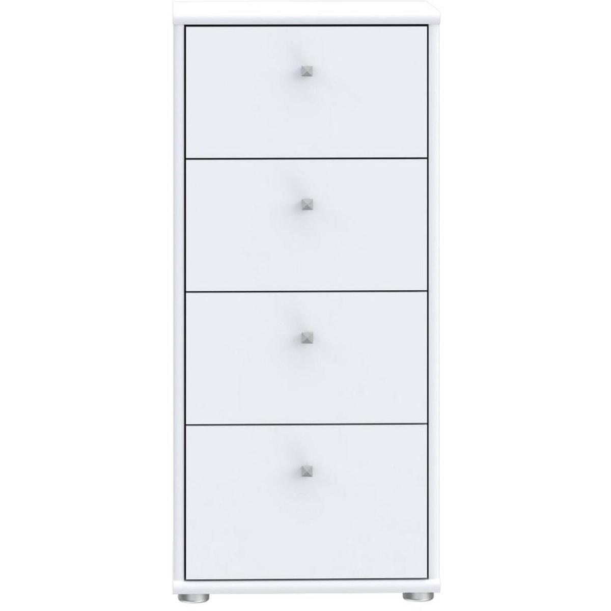 Tall White Chest Of 4 Drawers - White – image 3