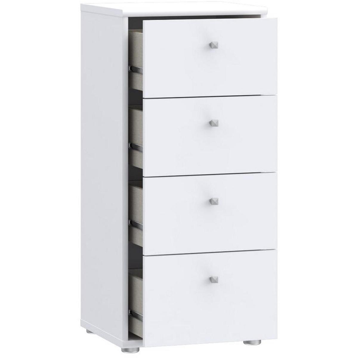 Tall White Chest Of 4 Drawers - White – image 4