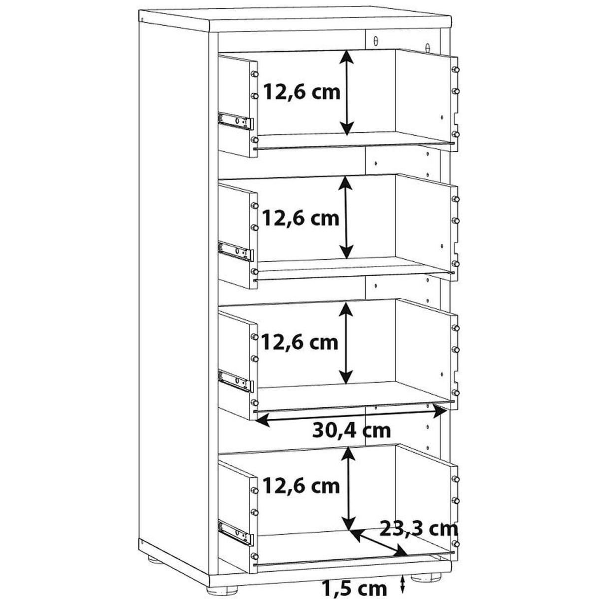 Tall White Chest Of 4 Drawers - White – image 5