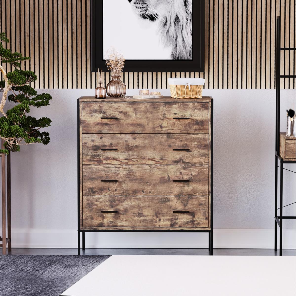 Brooklyn 4 Drawer Chest - Dark Wood – image 3