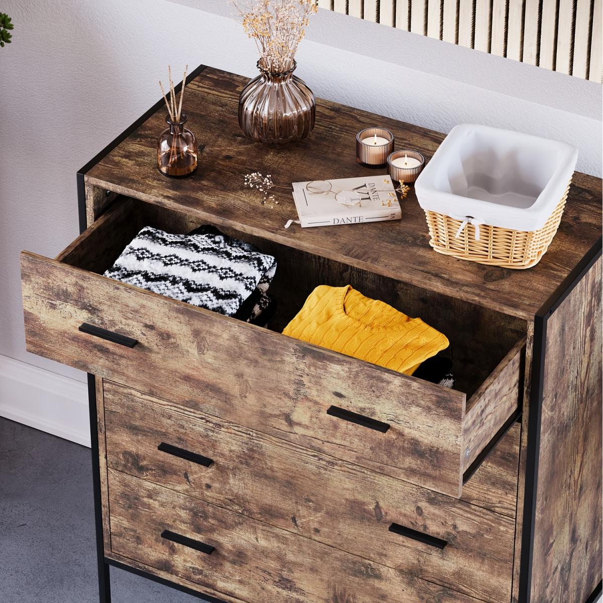 Brooklyn 4 Drawer Chest - Dark Wood – image 4