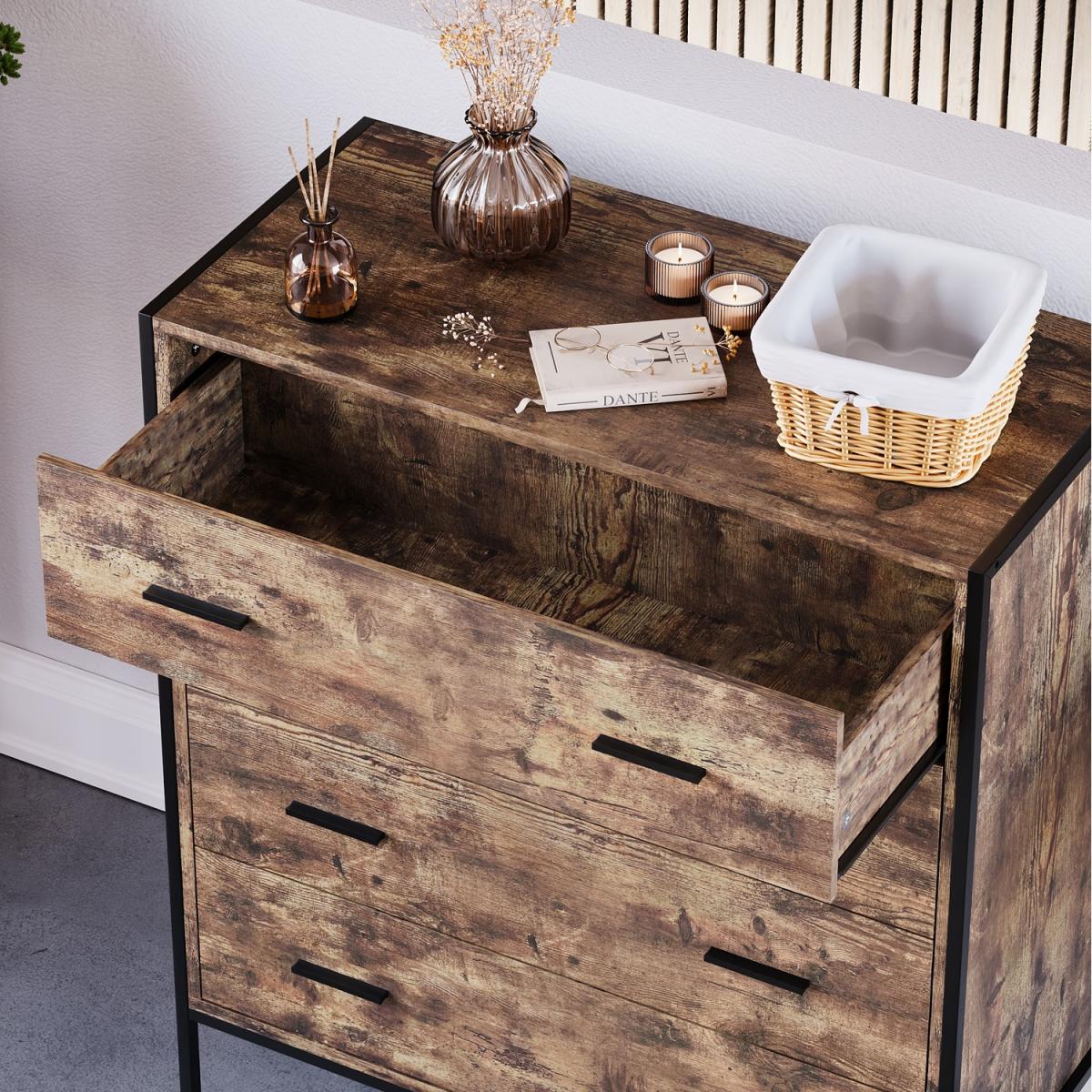 Brooklyn 4 Drawer Chest - Dark Wood – image 5