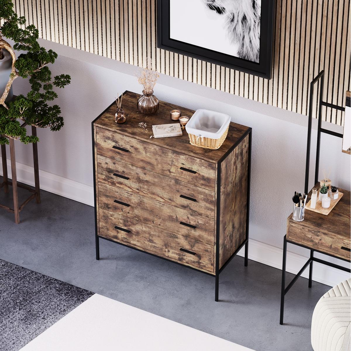 Brooklyn 4 Drawer Chest - Dark Wood – image 6