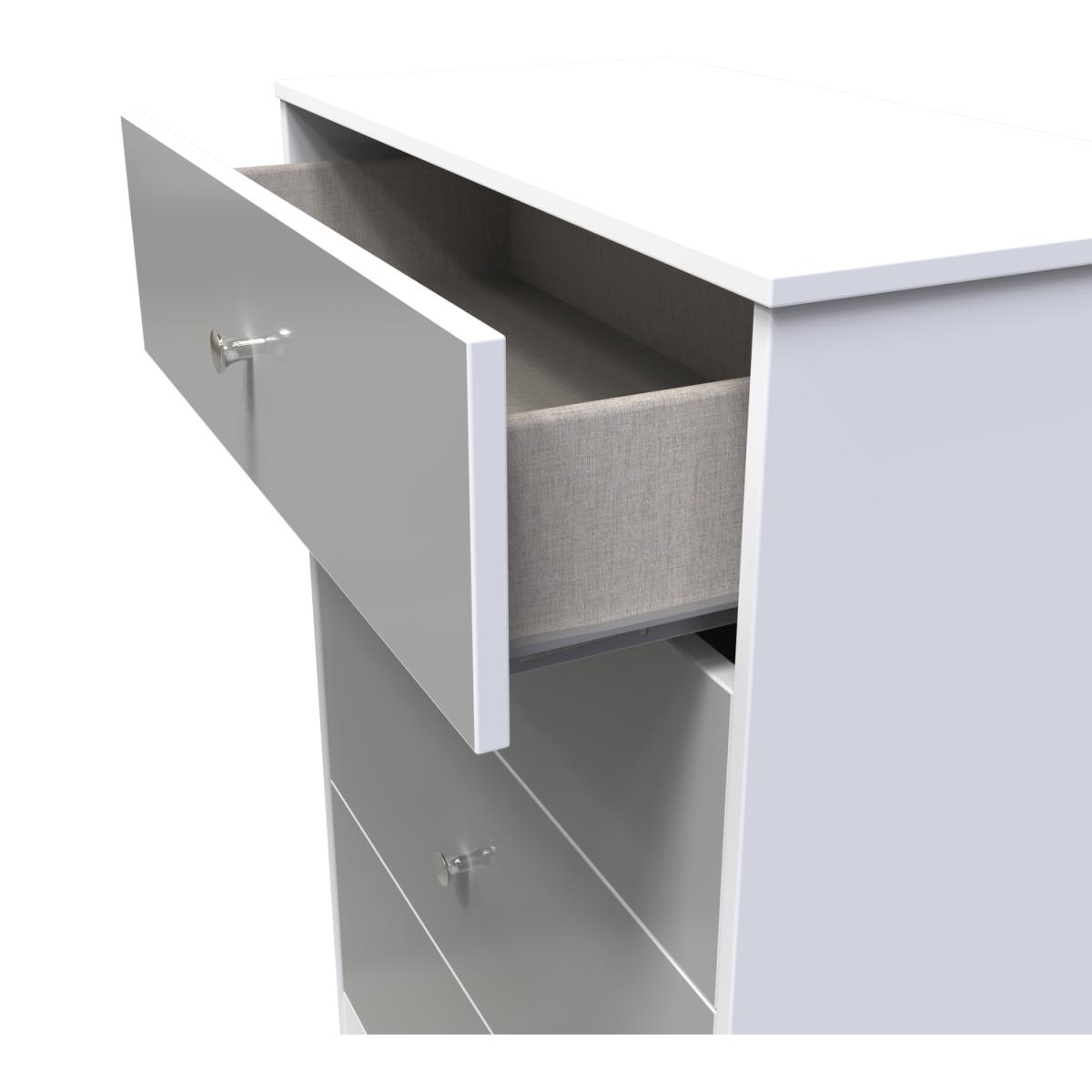 Padstow Ready Assembled 4 Drawer Deep Chest - Uniform Gloss & White – image 2