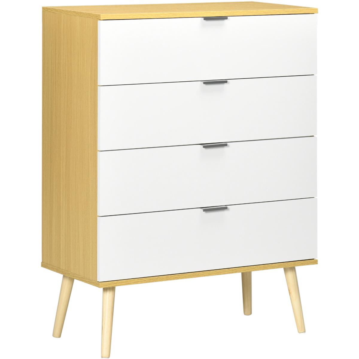 Chest of Drawers 4-Drawer Storage Organiser Unit - White – image 5