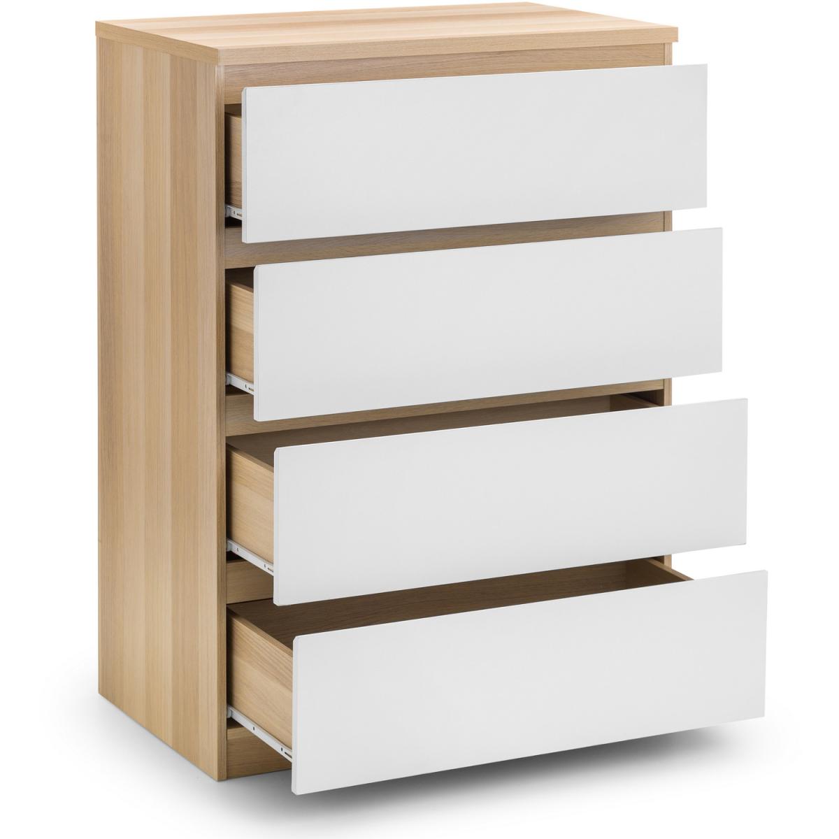 Jupiter 4 Drawer Chest - Oak and White - Oak/White – image 3