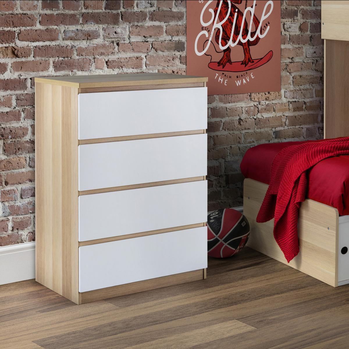 Jupiter 4 Drawer Chest - Oak and White - Oak/White – image 4